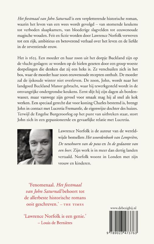 Het feestmaal van John Saturnall achterkant