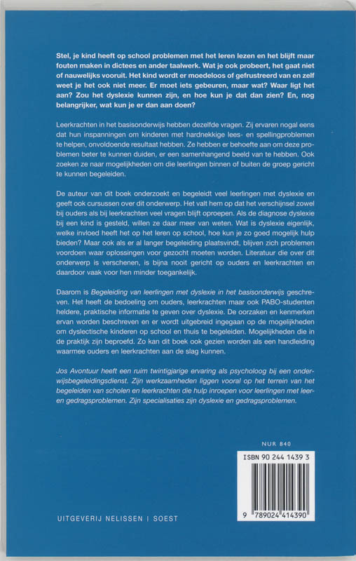 Begeleiding van kinderen met dyslexie in het basisonderwijs / PM-reeks Begeleiding van kinderen met dyslexie in het basisonderwijs / PM-reeks achterkant