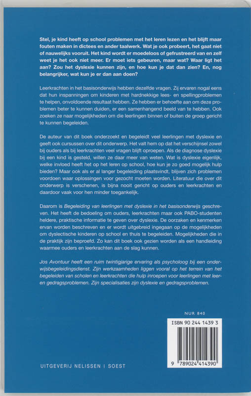 Begeleiding van kinderen met dyslexie in het basisonderwijs achterkant