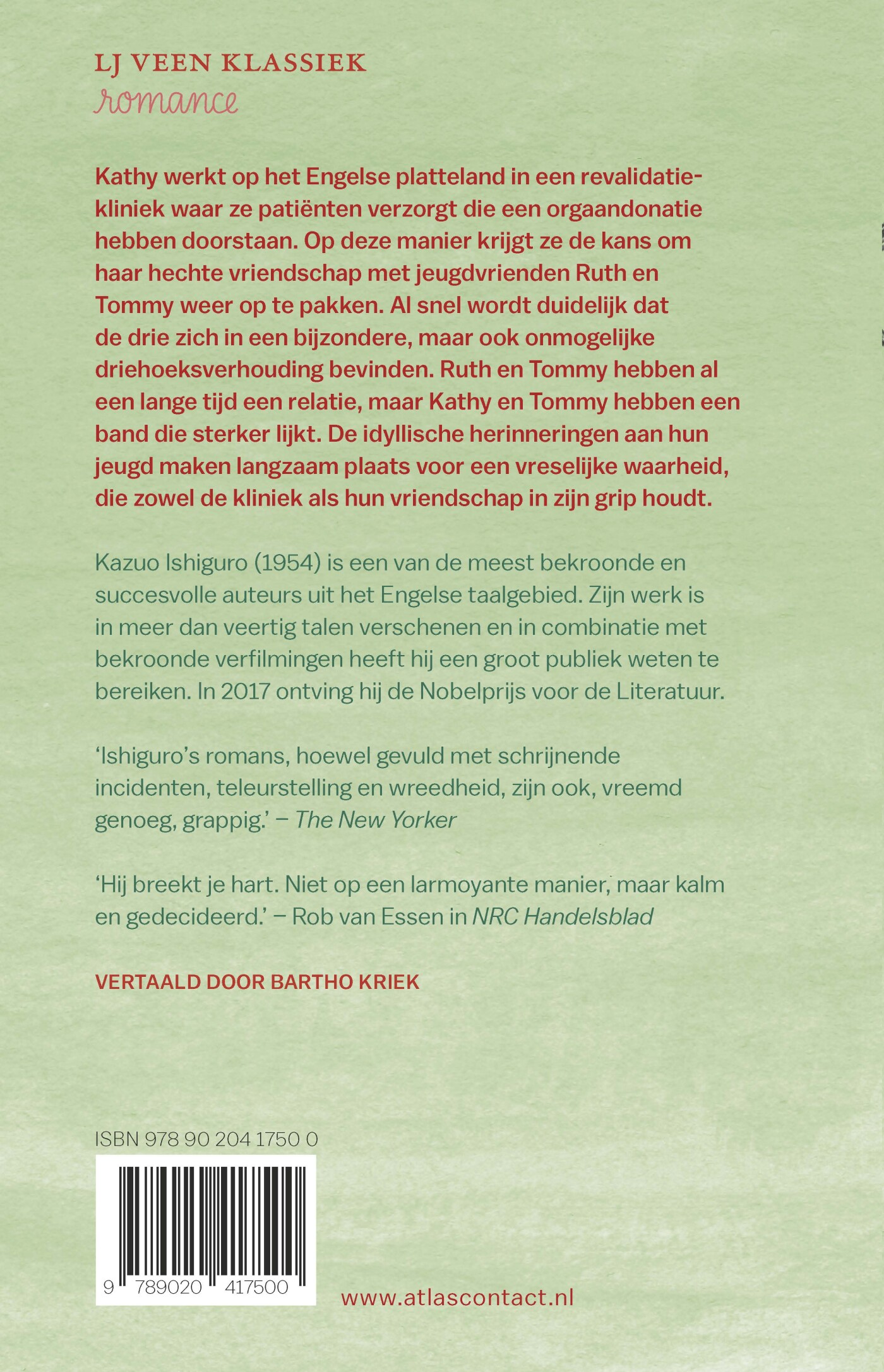 Laat me nooit alleen / LJ Veen klassiek achterkant