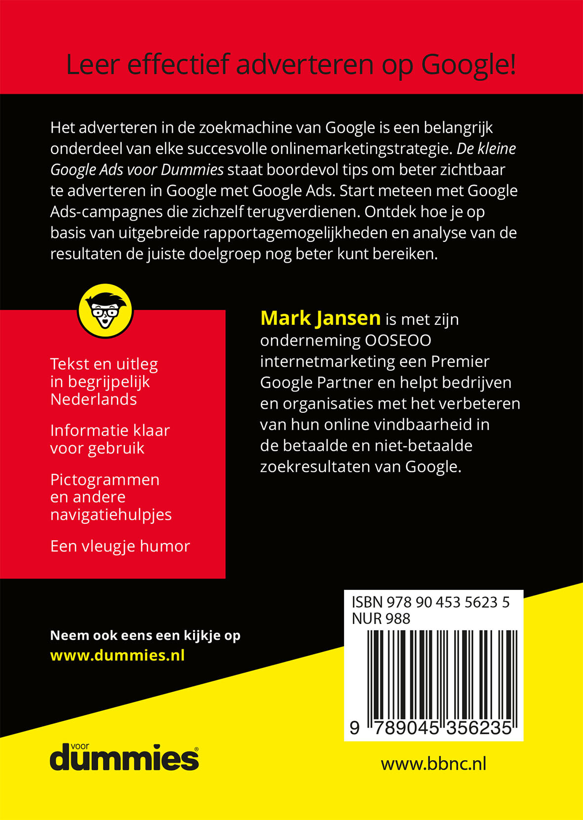 De kleine Google Ads voor dummies achterkant