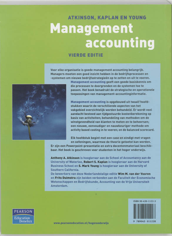 Management accounting, 4e editie Management accounting, 4e editie achterkant