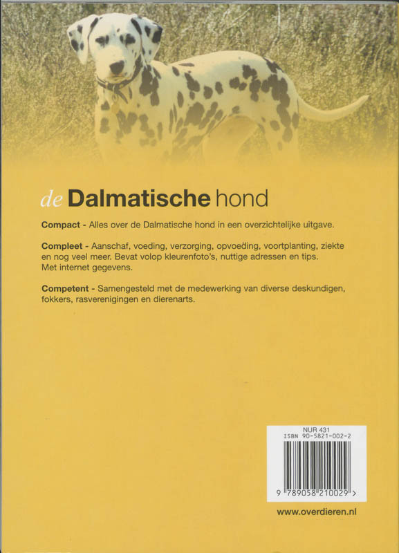 De Dalmatische hond / Over Dieren achterkant