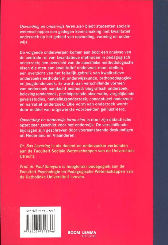 Opvoeding en onderwijs leren zien Opvoeding en onderwijs leren zien achterkant