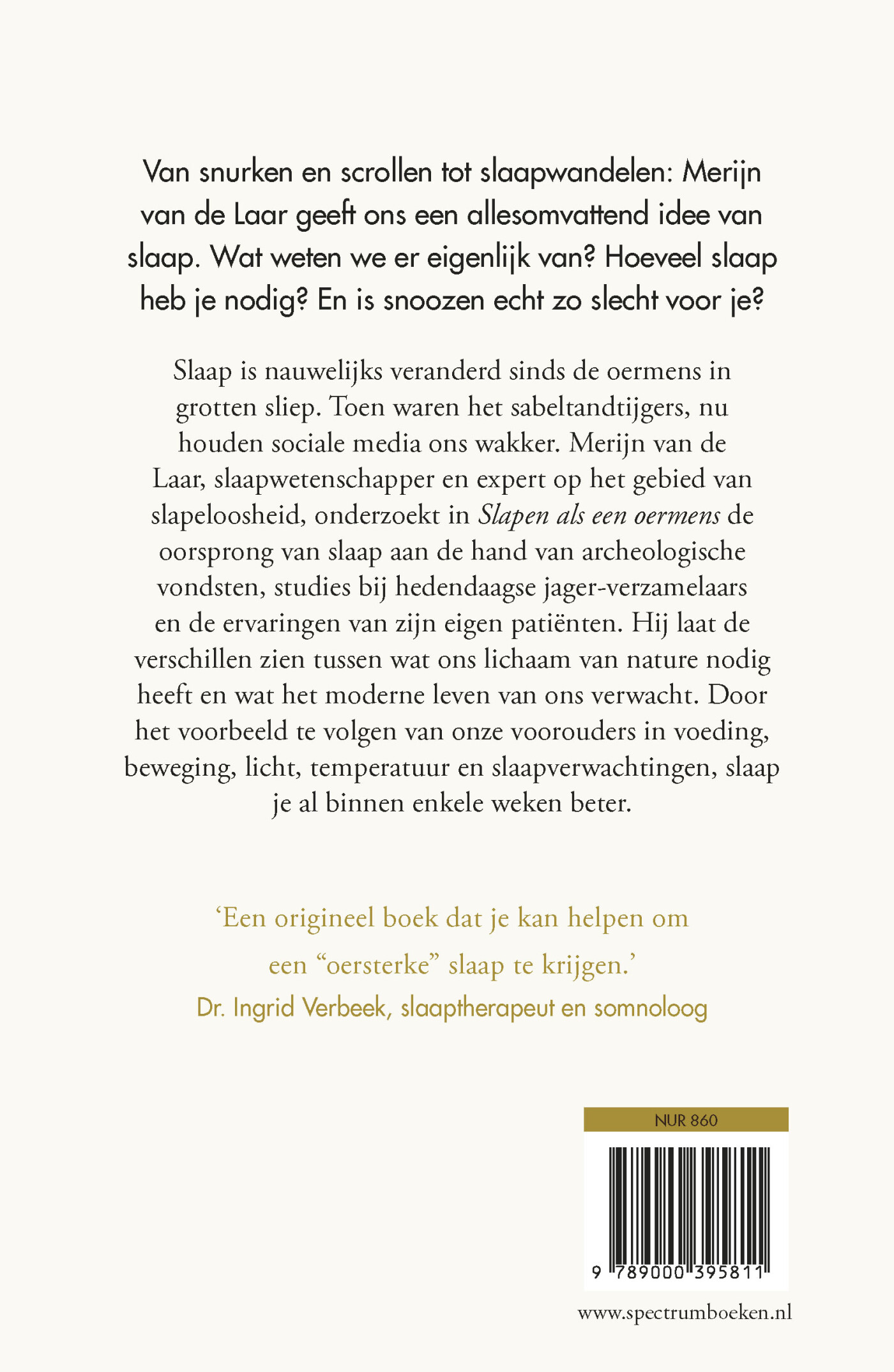 Slapen als een oermens achterkant