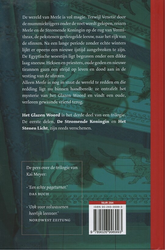 Het glazen woord / Merle-trilogie / 3 achterkant