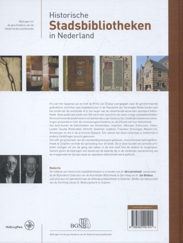 Historische stadsbibliotheken in Nederland / Bijdragen tot de Geschiedenis van de Nederlandse Boekhandel. Nieuwe Reeks / 18 achterkant