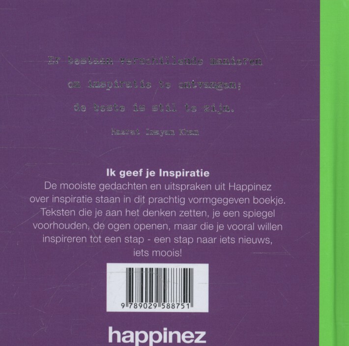 Ik geef je inspiratie / Happinez achterkant