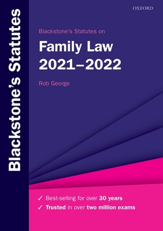 Blackstone's Statute Series- Blackstone's Statutes on Family Law 2021-2022