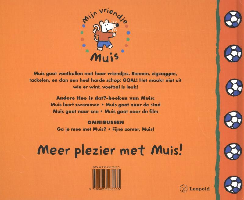 Voetballen met Muis / Hoe is dat?-boek achterkant