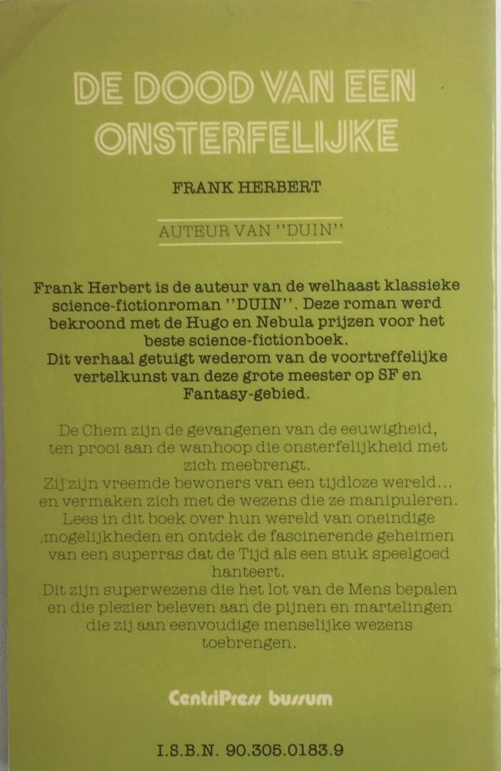 De dood van een onsterfelijke achterkant