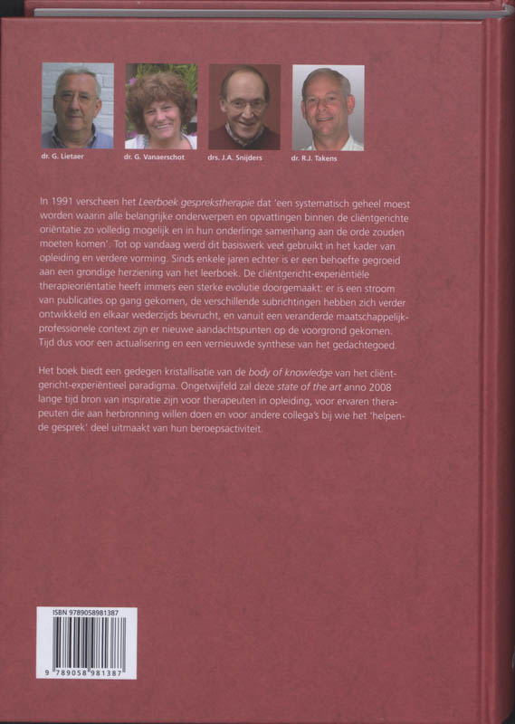 Handboek gesprekstherapie achterkant