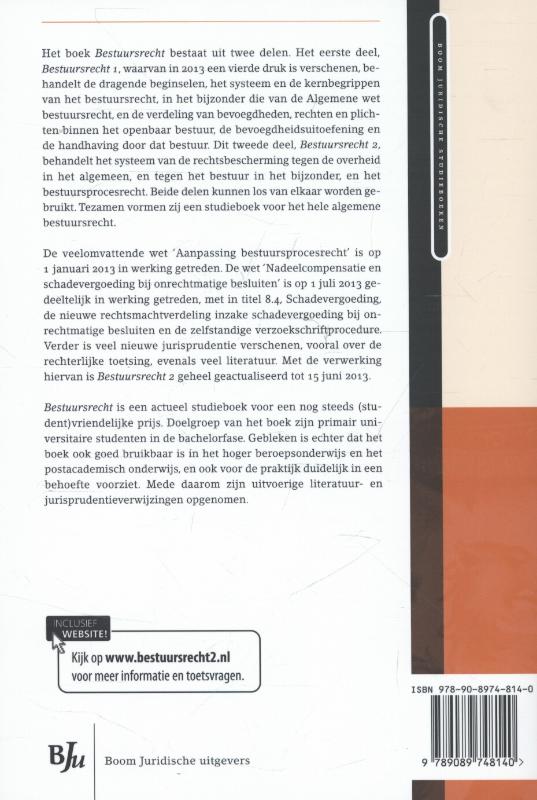 Boom Juridische studieboeken - Bestuursrecht deel 2 achterkant