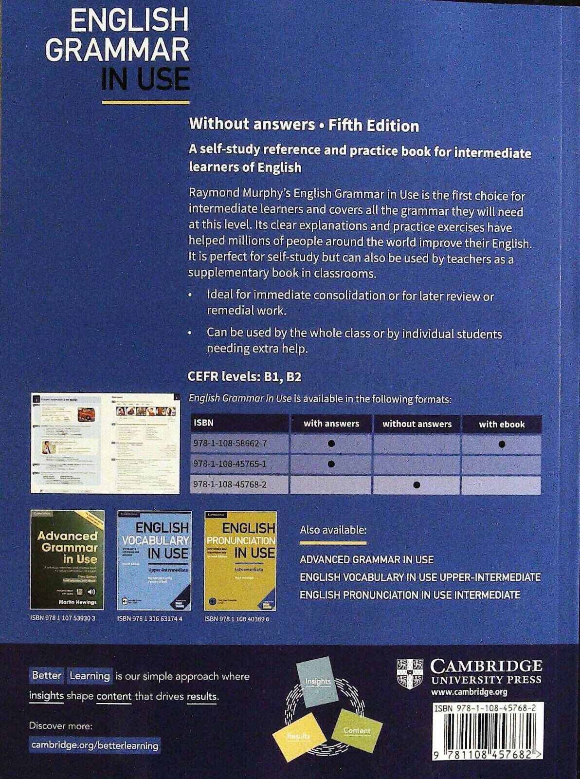 English Grammar in Use Book without Answers achterkant
