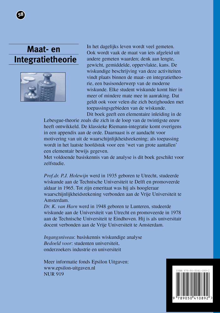 Maat- en Integratietheorie achterkant