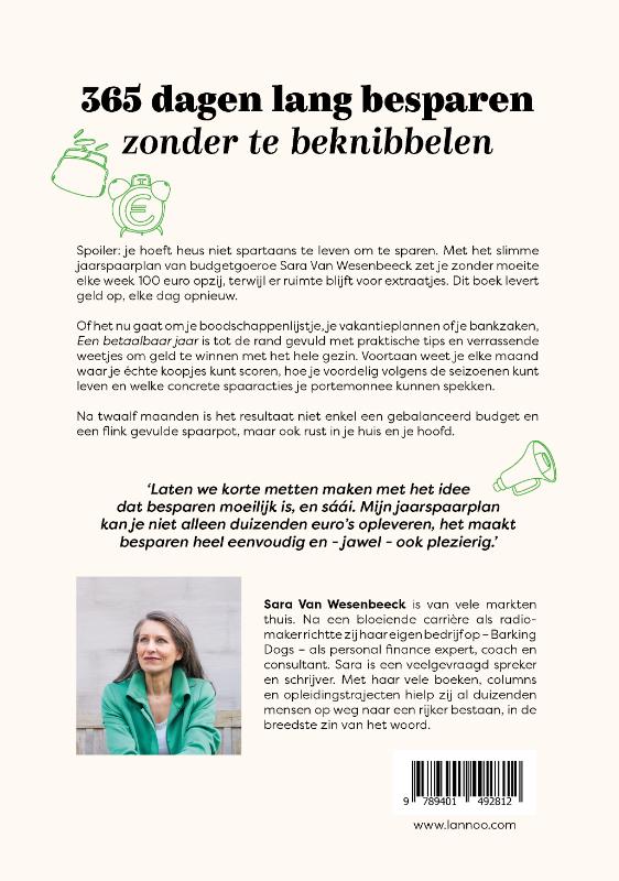 Een betaalbaar jaar achterkant