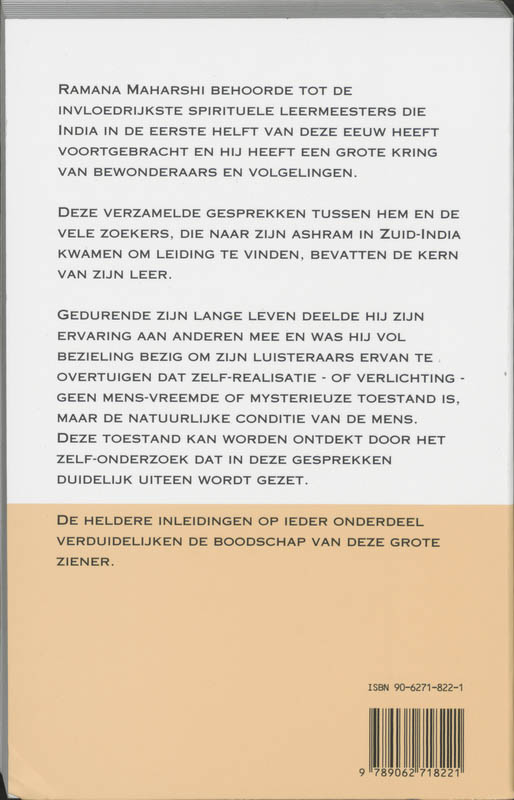 De leringen van Ramana Maharshi achterkant