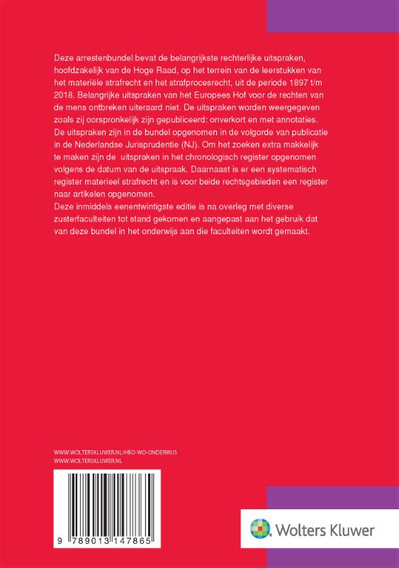 Arresten strafrecht en strafprocesrecht 2018 Arresten strafrecht en strafprocesrecht 2018 achterkant