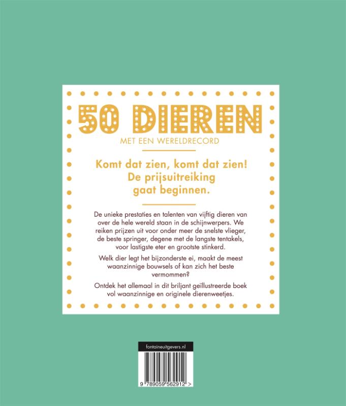 50 dieren met een wereldrecord achterkant