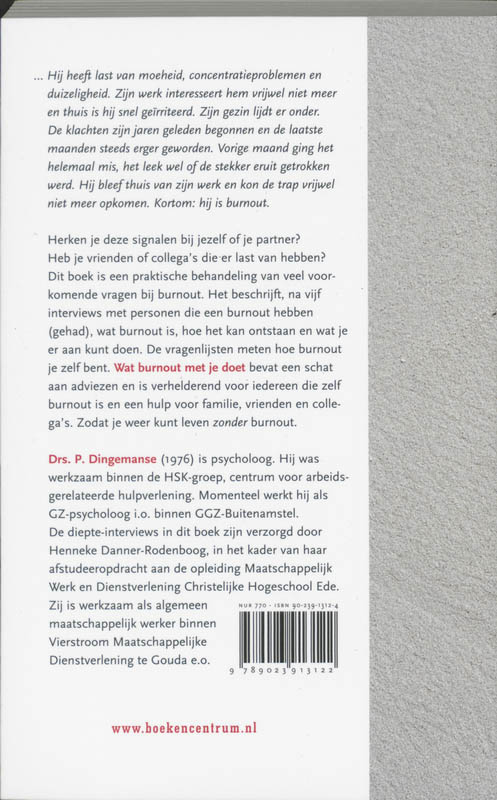 Wat burnout met je doet / Wat... met je doet Wat burnout met je doet / Wat... met je doet achterkant