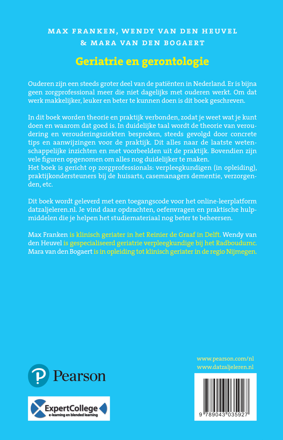 Geriatrie en gerontologie met Expert College toegangscode achterkant