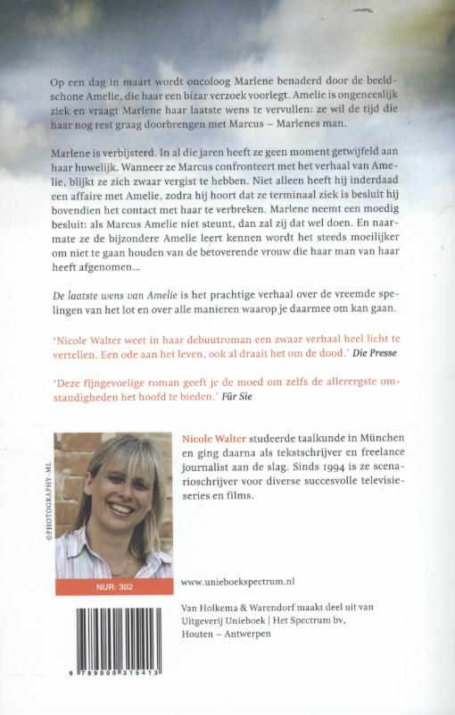 De laatste wens van Amelie achterkant