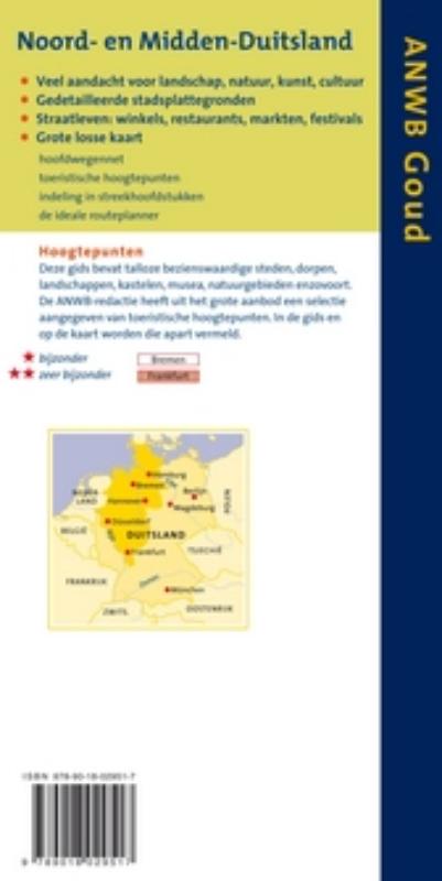 Noord- en Midden-Duitsland / ANWB goud achterkant