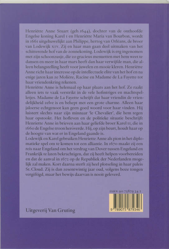 Henriëtte Anne Stuart (1644-1670) achterkant