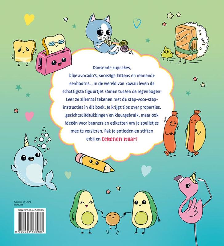 Stap voor stap kawaii leren tekenen achterkant