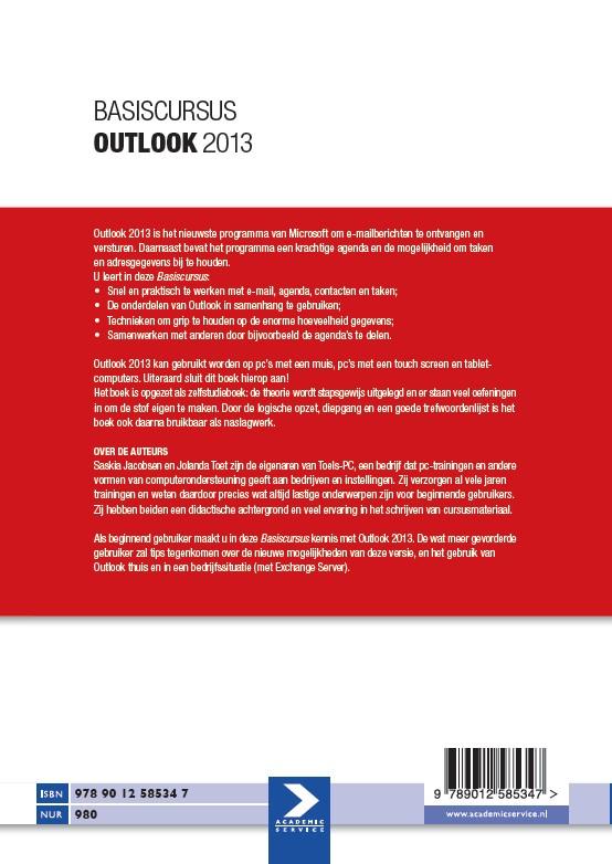 Basiscursussen  -   Basiscursus Outlook 2013 achterkant
