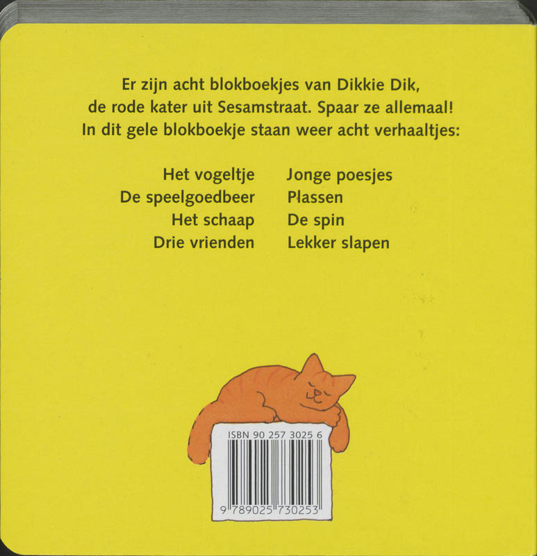 Het gele blokboekje / Dikkie Dik achterkant