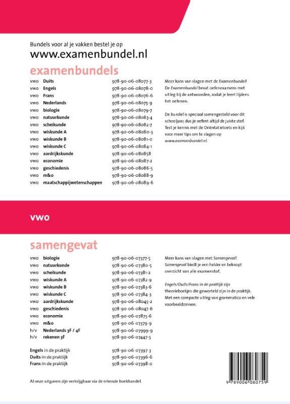 Nederlands / Vwo 2014/2015 / Examenbundel achterkant