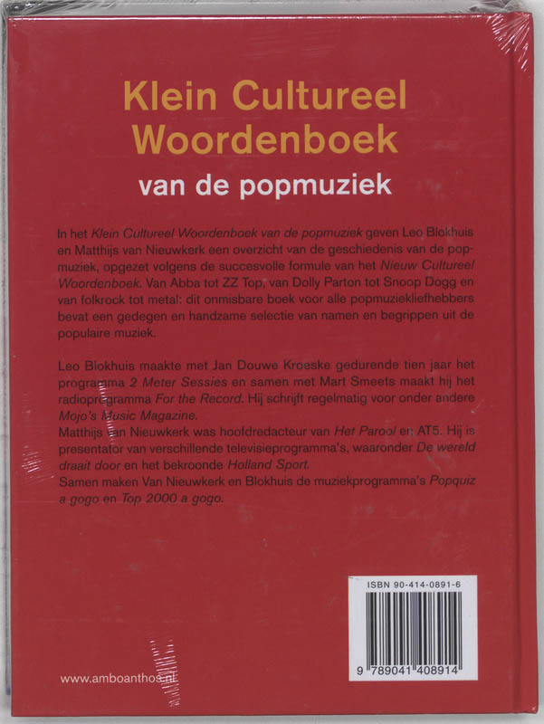 Klein Cultureel Woordenboek Popmuziek achterkant