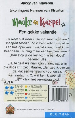 Maaike en Kwispel / Een gekke vakantie / Klavertje vier-serie achterkant