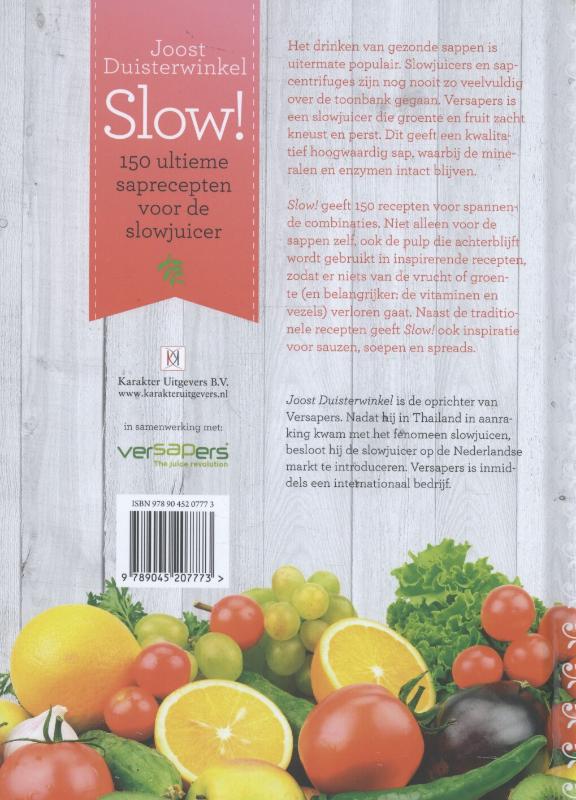 Slow!  -   150 ultieme saprecepten voor de slowjuicer achterkant