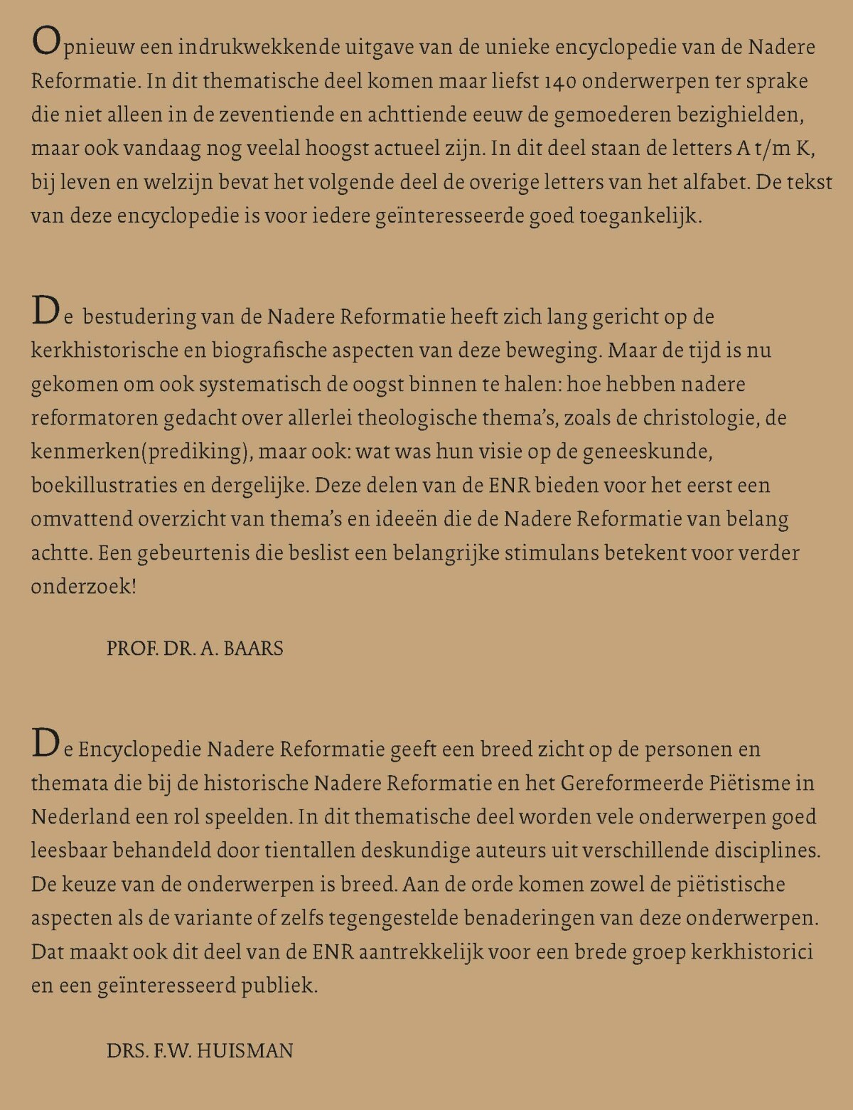 Encyclopedie Nadere Reformatie / Thematisch deel (A-K) / Encyclopedie / 3 achterkant