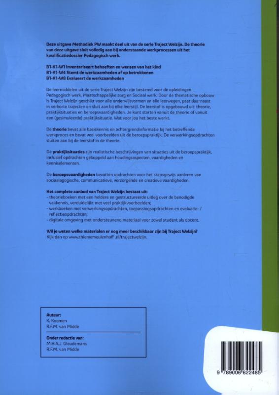 Traject Welzijn  - Methodiek PW Werkboek niveau 3/4 Werkboek achterkant