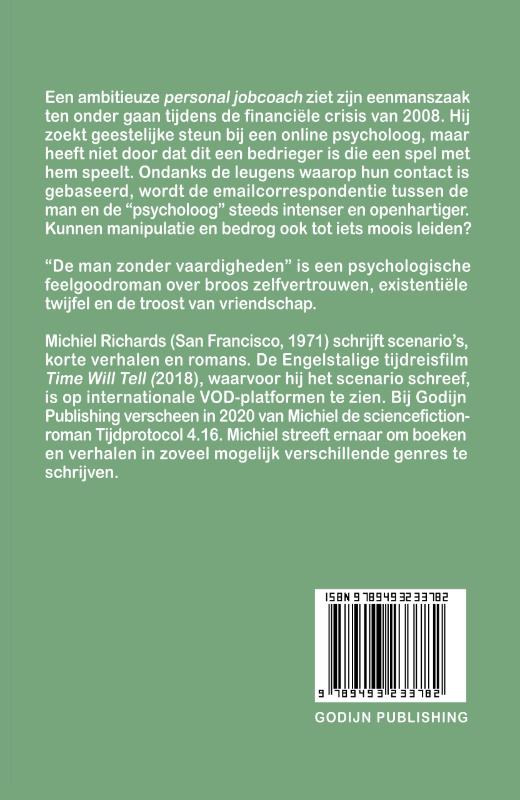 De man zonder vaardigheden achterkant