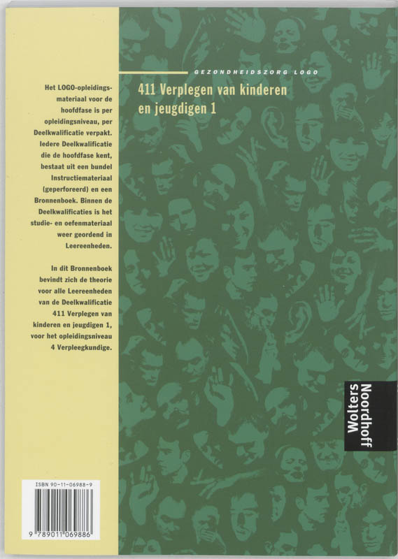 Verpleegkundige / 411 Verplegen van kinderen en jeugdigen 1 / Bronnenboek / Gezondheidszorg Logo / 4 achterkant