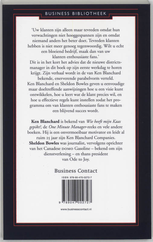 Maak een fan van uw klant / Business bibliotheek Maak een fan van uw klant / Business bibliotheek achterkant