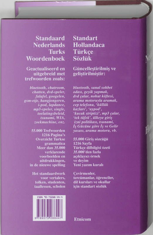 Standaard Nederlands - Turks Woordenboek achterkant