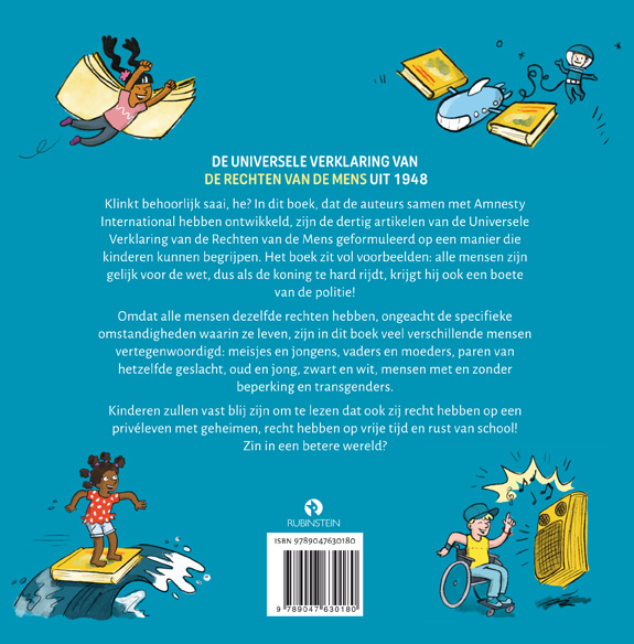 De universele verklaring van de Rechten van de Mens voor kinderen achterkant