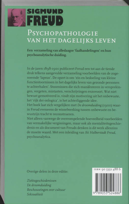 Psychopathologie van het dagelijks leven Psychopathologie van het dagelijks leven achterkant