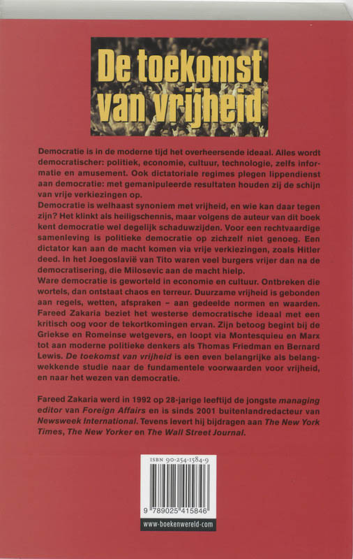 De toekomst van vrijheid achterkant