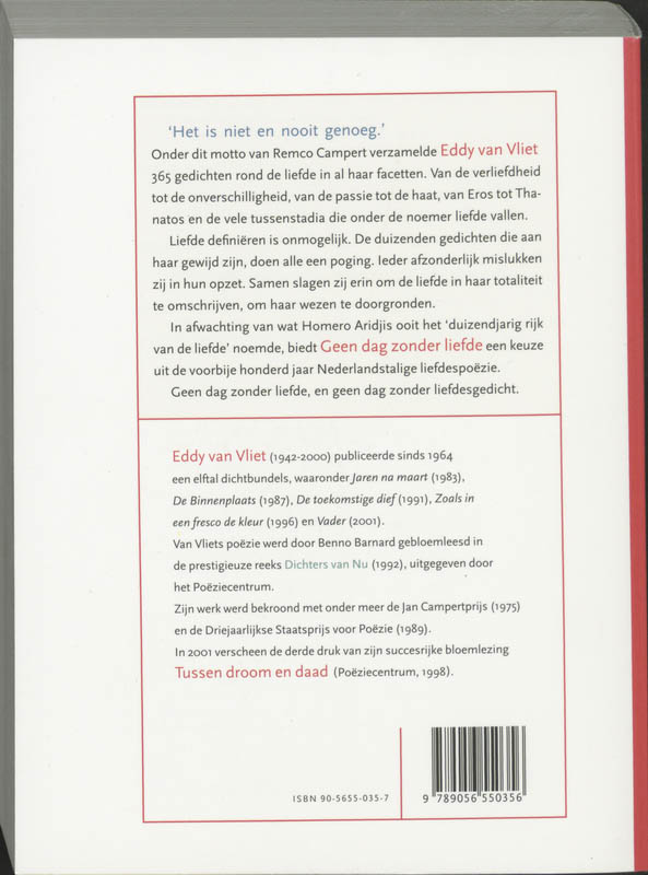 Geen dag zonder liefde Geen dag zonder liefde achterkant