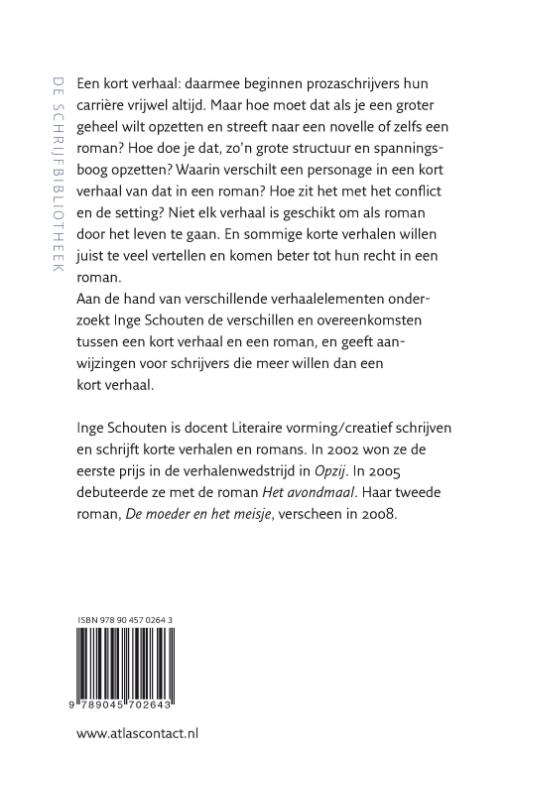 Van kort verhaal naar roman / De schrijfbibliotheek Van kort verhaal naar roman / De schrijfbibliotheek achterkant