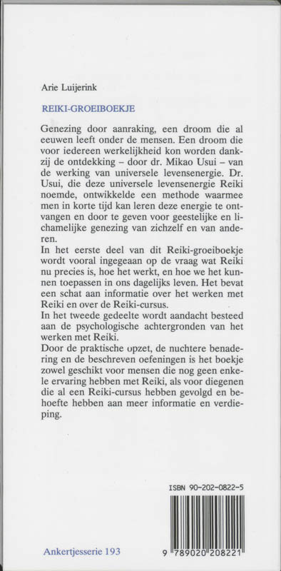 Reiki-groeiboekje / Ankertjes / 193 Reiki-groeiboekje / Ankertjes / 193 achterkant