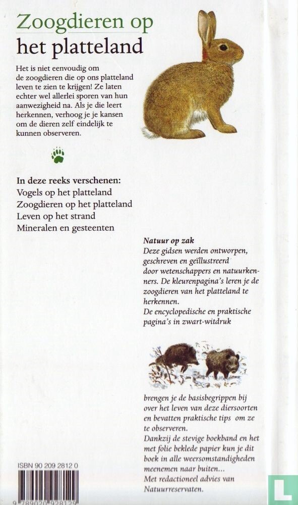 Zoogdieren op het platteland / Natuur op zak achterkant