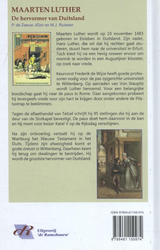 Maarten Luther / Historische verhalen voor jong en oud achterkant