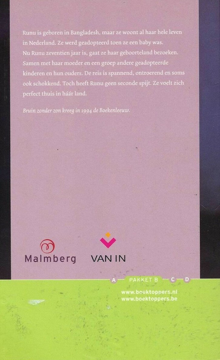 Bruin zonder zon / Boektoppers achterkant